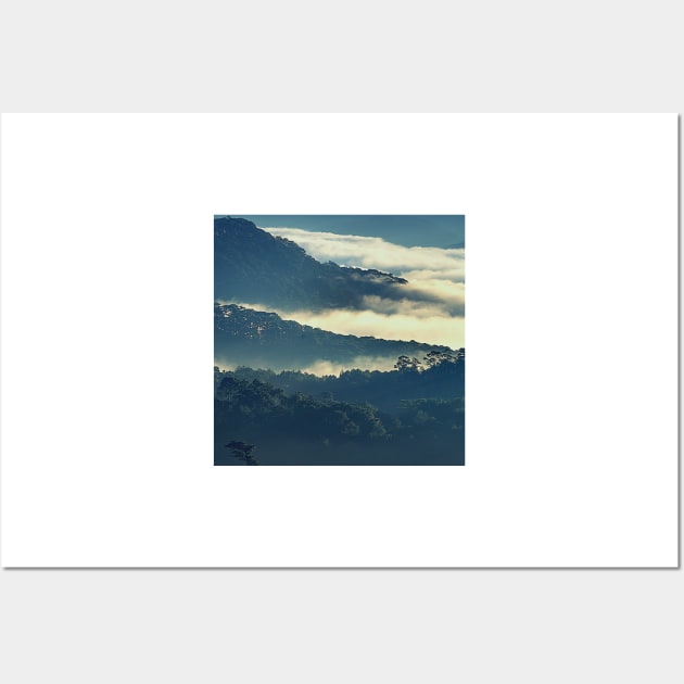 Mountains Covered In Fog, Landscape Photography, Forest Art, Cloudy Sky Wall Art by Nature-Arts